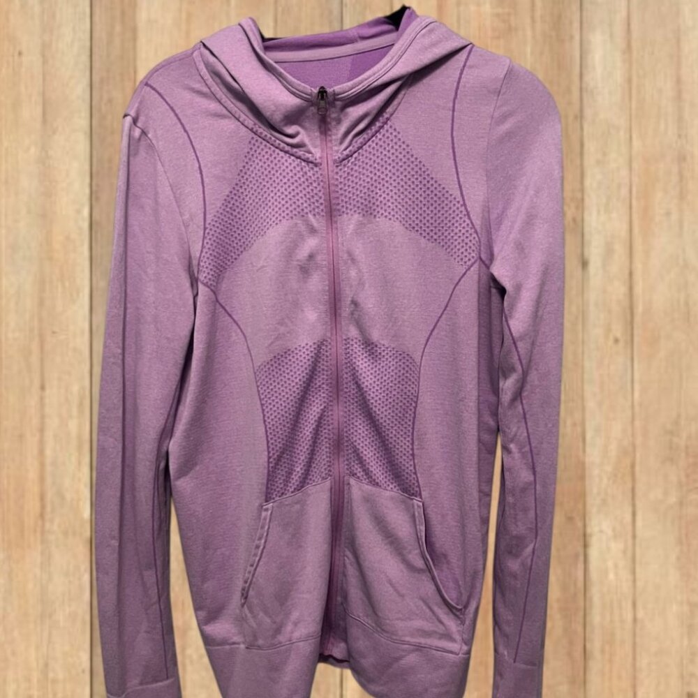 Zella Purple Seamless Zip Hoodie Athletic Jacket Women’s Large